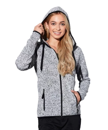 Fleecejacke für Damen mit Aufdruck Knit Fleece Jacket ST5950 Stedman