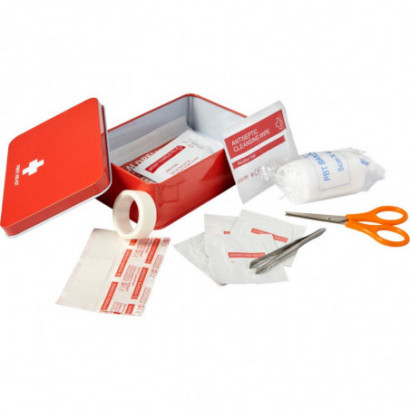  First aid kit in tin, 15 pcs 