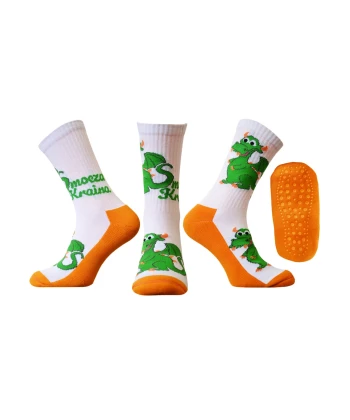 Full terry non-slip socks with logo